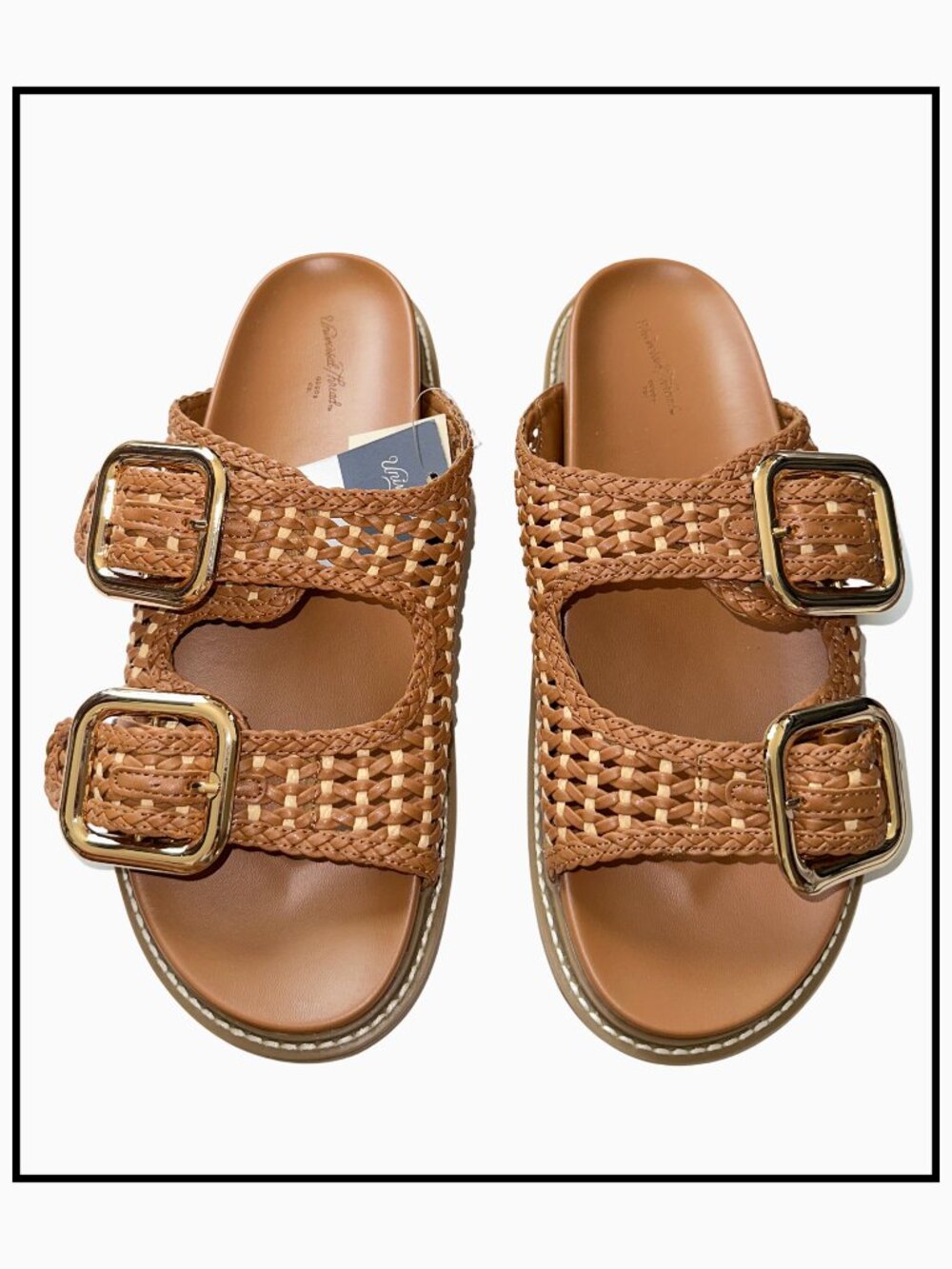 FINAL SALE! Universal Thread Collin Double Strap Buckle Sandals Cognac Size 9.5 - Picture 4 of 9